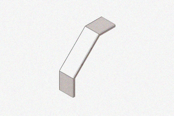 Крышка лотка замкового КЛСЗ 400х100-90 УТ1,5 для поворота трассы вниз на 90, горячее цинкование, S1,0