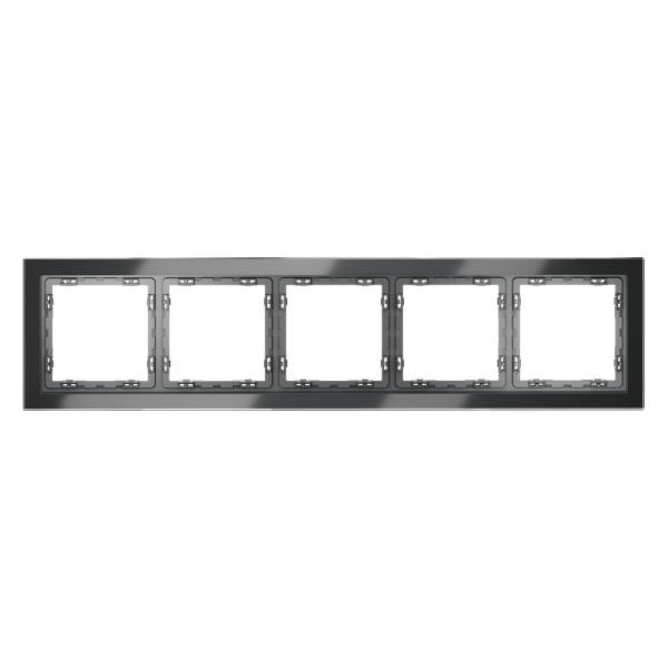 Рамка стеклянная Voltum S70 на 5 постов, (графит, стекло)