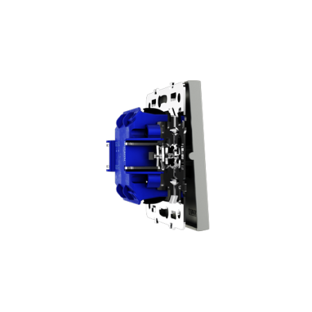 Выключатель встраиваемый Voltum S70 двухклавишный 10А, (сталь)