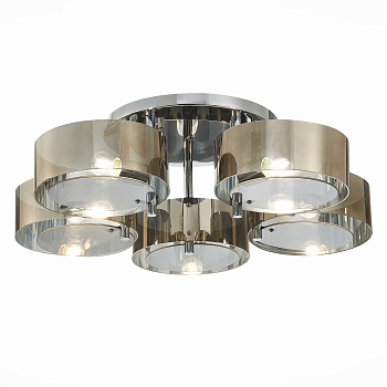 Люстра потолочная Хром/Дымчатый E27 5*40Вт SL483.702.05 EVOLUCE