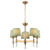 Люстра E14 5*40W LONDON бронзовый/зеленый/абажур ткань ODEON LIGHT