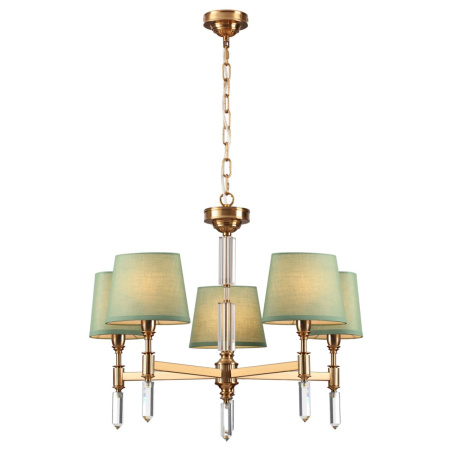 Люстра E14 5*40W LONDON бронзовый/зеленый/абажур ткань ODEON LIGHT
