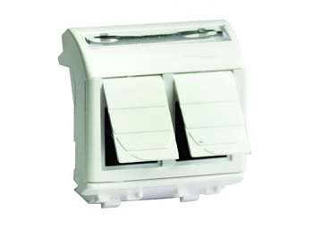 Компьютерная розетка RJ-45, кат.5Е (2 разъема АМР), слон.кость, 2мод. DKC