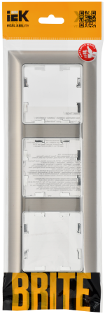 BRITE Рамка 3-мест. РУ-3-Бр хром/никель IEK