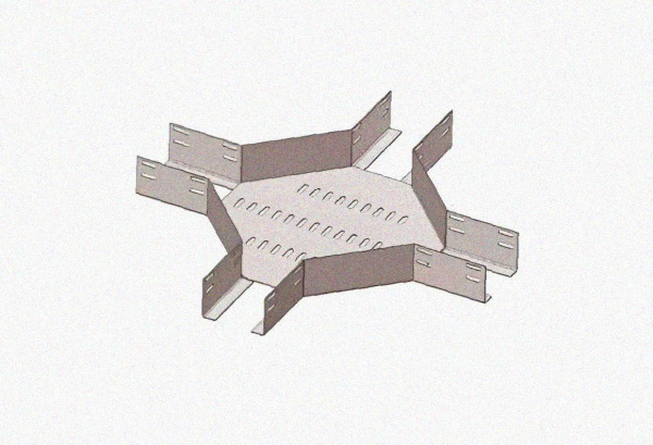 Лоток крестообразный глухой КМГ 100х50 УХЛ1, оцинкованный лист S1,5