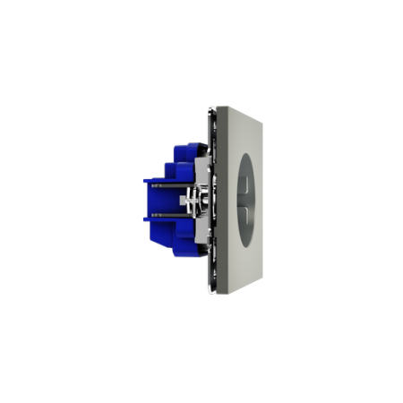 Розетка встраиваемая Voltum S70 с заземлением и защитными шторками, 16А, (сталь)