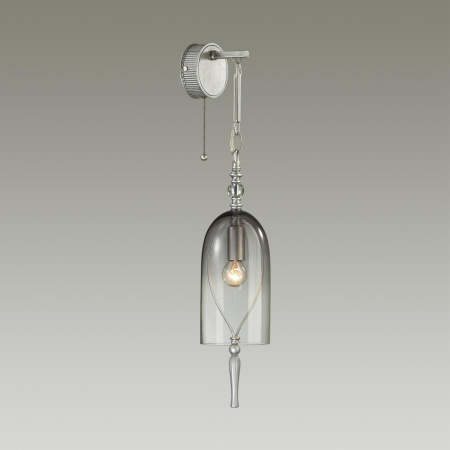 Бра с выкл.E14 1*40W BELL серебристый/дымчатый/стекло ODEON LIGHT