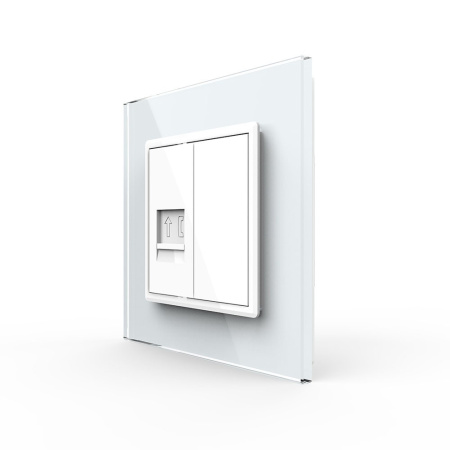 Розетка телефон Белая Livolo