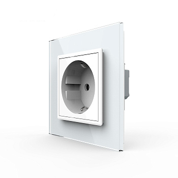 Розетка электрическая 16А 1 пост, зажимы, цвет белый Livolo