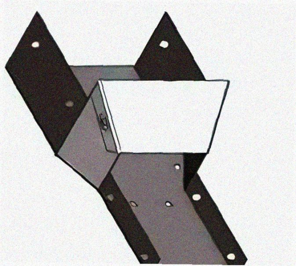 Лоток переходной замковый ЛПЗ 200х65-100х65 УТ1,5, оцинкованный лист, S1,0