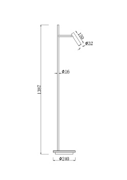 Торшер 8Вт 3000K Белый IP20 Estudo Z010FL-L8W3K Maytoni
