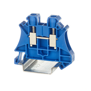 Клемма проходная, винтовой зажим, 2 точки подключения, 6 кв.мм, синяя DKC