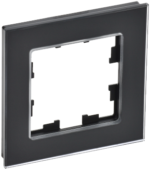 BRITE Рамка 1-мест. РУ-1-2-Бр стекло черн. матовый IEK