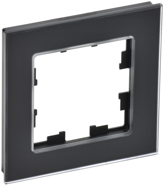 BRITE Рамка 1-мест. РУ-1-2-Бр стекло черн. матовый IEK