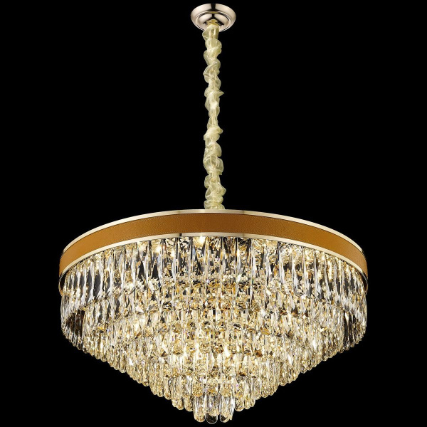 Люстра подвесная Матовое золото, Абрикосовый/Прозрачный E14 22*40Вт WE136.22.303 WERTMARK