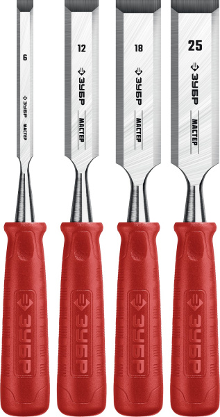 МАСТЕР набор стамесок с пластиковой рукояткой, 4шт ЗУБР