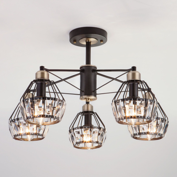 Потолочная люстра в стиле лофт 5*E14 60Вт черный IP20 Lord (70075/5 черный) Eurosvet