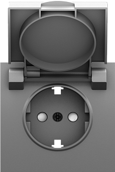Donel S08 серый графит накладка для розетки Schuko с заземлением, с крышкой, 16A 250 В~, серия DB