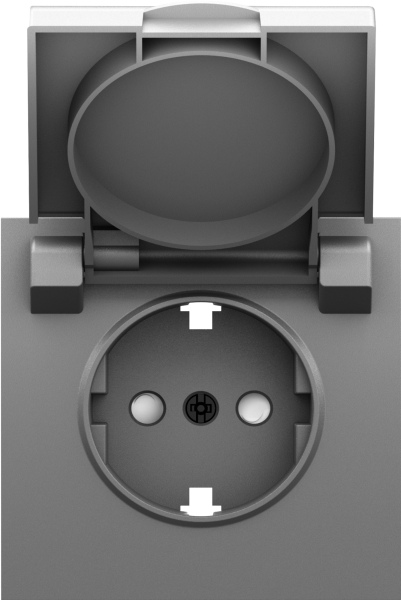 Donel S08 серый графит накладка для розетки Schuko с заземлением, с крышкой, 16A 250 В~, серия DB