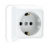 Рим Розетка 1-местная 16А с заземлением керам, белая EKF