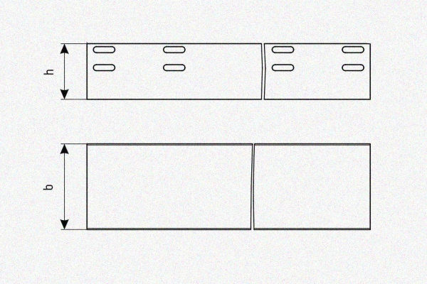 Лоток глухой ЛМГ 500х200х3000 УТ1,5, оцинкованный лист S1,5