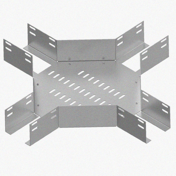 Лоток крестообразный перфорированный КМ 100х50 УТ1,5, оцинкованный лист S1,0