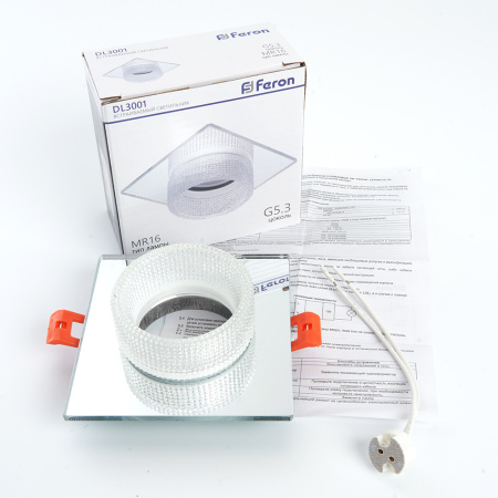 Светильник встраиваемый Feron DL3001 потолочный MR16 G5.3 прозрачный
