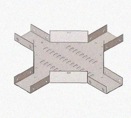 Лоток крестообразный перфорированный КМ 100х100 УХЛ1, оцинкованный лист S1,0