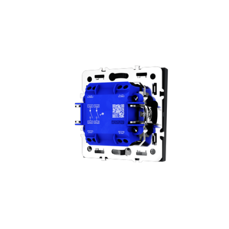 Выключатель встраиваемый Voltum S70 двухклавишный с подсветкой 10А, (графит)