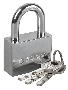 Замок "Мастер" навесной, стальной корпус, закаленная дужка, 60мм ЗУБР