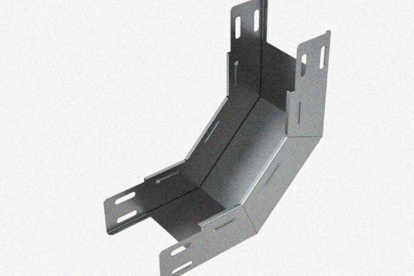 Лоток замковый глухой КПЗГ 150х50-90 УТ1,5 для поворота трассы вверх на 90, оцинкованный лист, S1,0