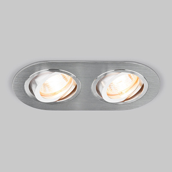 Алюминиевый точечный светильник 2*G5.3 серебряный IP20 (a036418) Elektrostandard