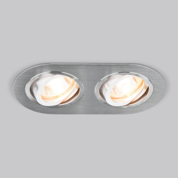 Алюминиевый точечный светильник 2*G5.3 серебряный IP20 (a036418) Elektrostandard