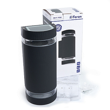 Светильник садово-парковый с клеммой в комплекте 230V 2хGU10 DH1702 IP54 черный Feron