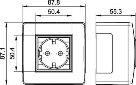Коробка в сборе с силовой розеткой, коричневая (розница) DKC