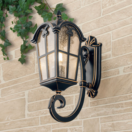 Уличный настенный светильник 1*E27 черное золото IP44 (a025300) Elektrostandard