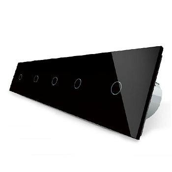 Сенсорный выключатель 5 клавиш (1-1-1-1-1), 5 постов Черный Livolo