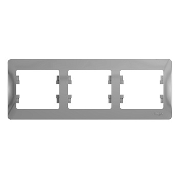 GLOSSA 3-постовая РАМКА, горизонтальная, АЛЮМИНИЙ Systeme Electric
