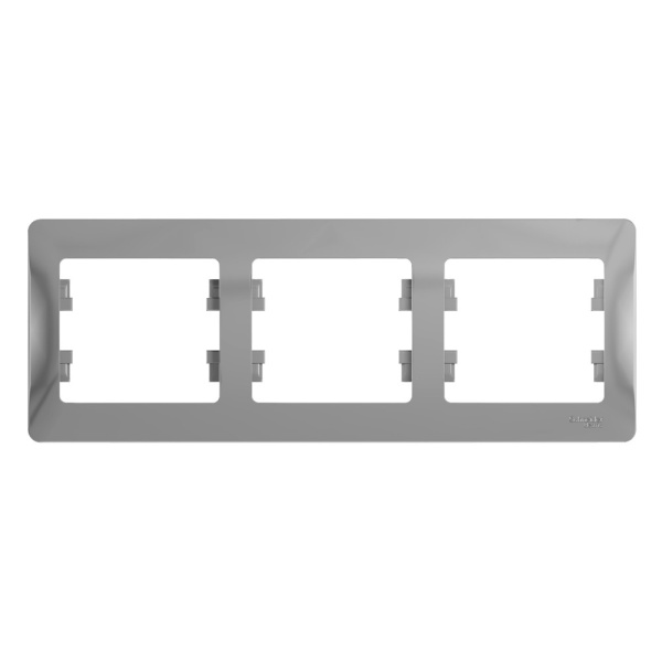 GLOSSA 3-постовая РАМКА, горизонтальная, АЛЮМИНИЙ Systeme Electric