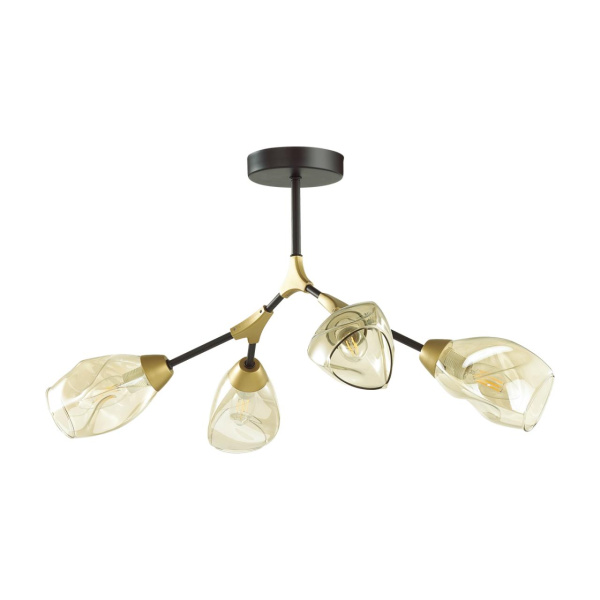 Люстра потолочная E14 4*40W 220V FAWN черный,золотой B LUMION