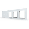 Панель для 2-х сенсорных выключателей и 3-х розеток, 3 клавиши (2+1), цвет белый, стекло Livolo