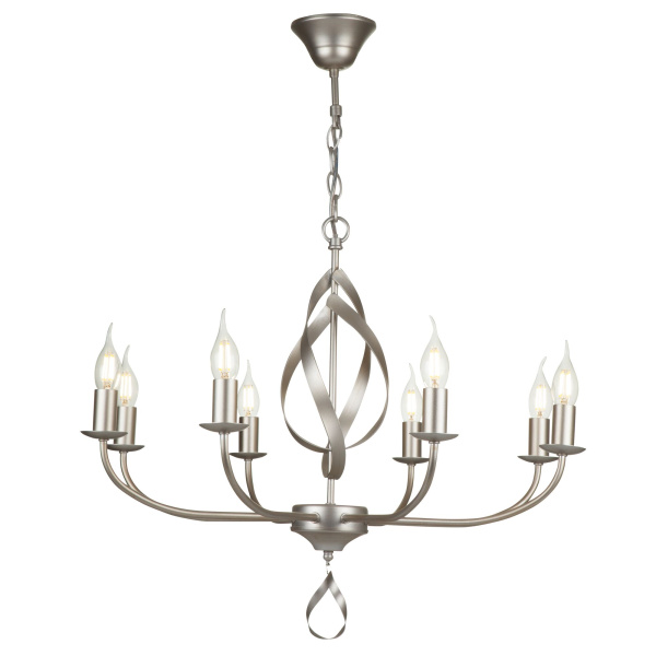 Люстра 8*E14 40Вт Серебро Антик IP20 Sealy FR5027PL-08S Freya