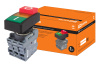 Кнопка двойная MPD13-11Y (зеленая/красная-выступающая) (LED) d22мм/24В (I/O) линза желтая TDM