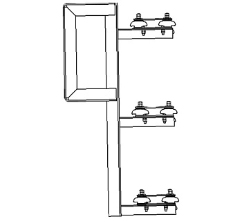 Кронштейн троллейный К33Б У1, окрашенный, тролеедержатель К265 У1 - 3 шт.