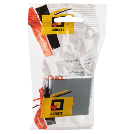 Выключатель одноклавишный модульный, "Avanti", " Закаленная сталь", 2модуля DKC