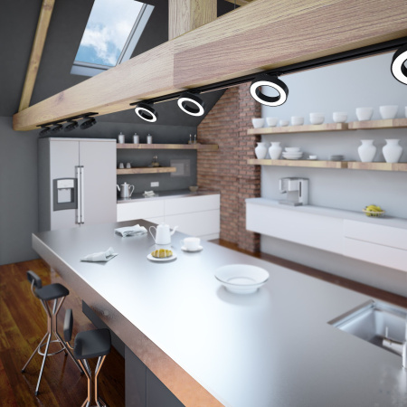 Трековый светодиодный светильник для однофазного шинопровода 12Вт 4200К черный IP20 Spila (a056374) Elektrostandard