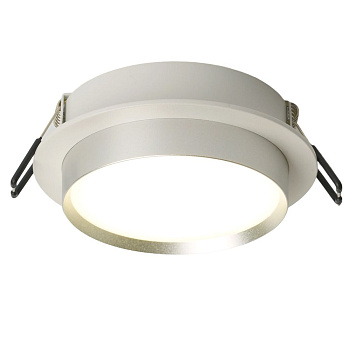 Светильник потолочный встраиваемый, 15W 230V GX53, белый + серебро, круг, без лампы, DL507 Feron