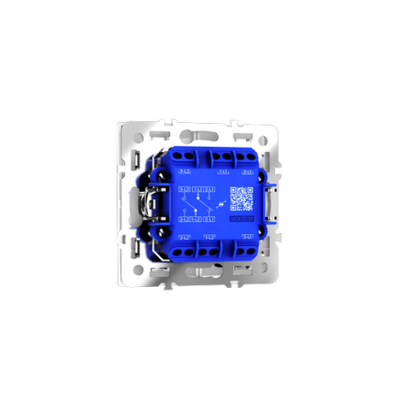 Проходной переключатель встраиваемый Voltum S70 двухклавишный с подсветкой 10А, (белый глянцевый)