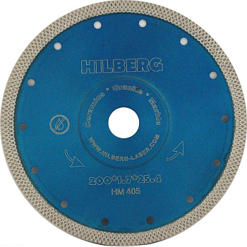 Диск алмазный отрезной 200*25,4/22,23 Турбо ультратонкий х-тип HM405 Hilberg