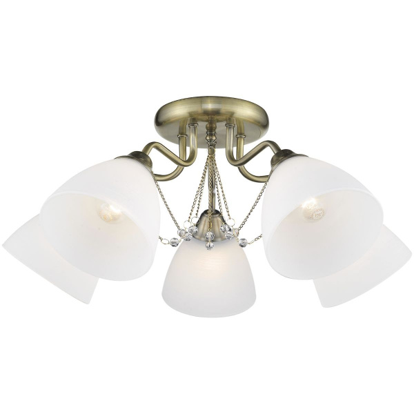 Люстра потолочная Бронза/Белый E27 5*60Вт 727-507-05 VELANTE